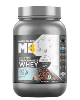 MuscleBlaze Biozyme Performance Whey Blue Tokai Coffee • 1 kg
