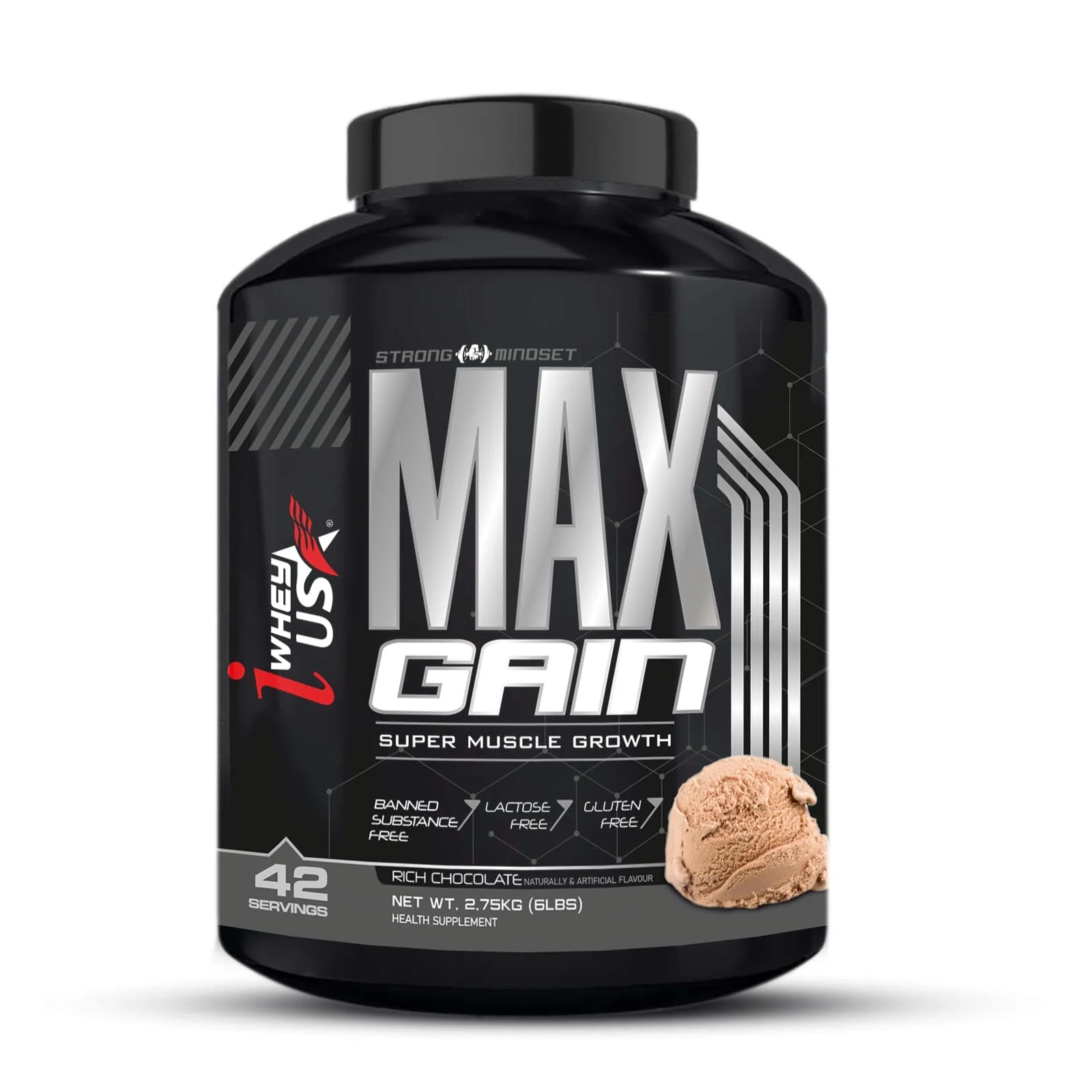 i whey usa max gain mass gainer rich chocolate 6lb