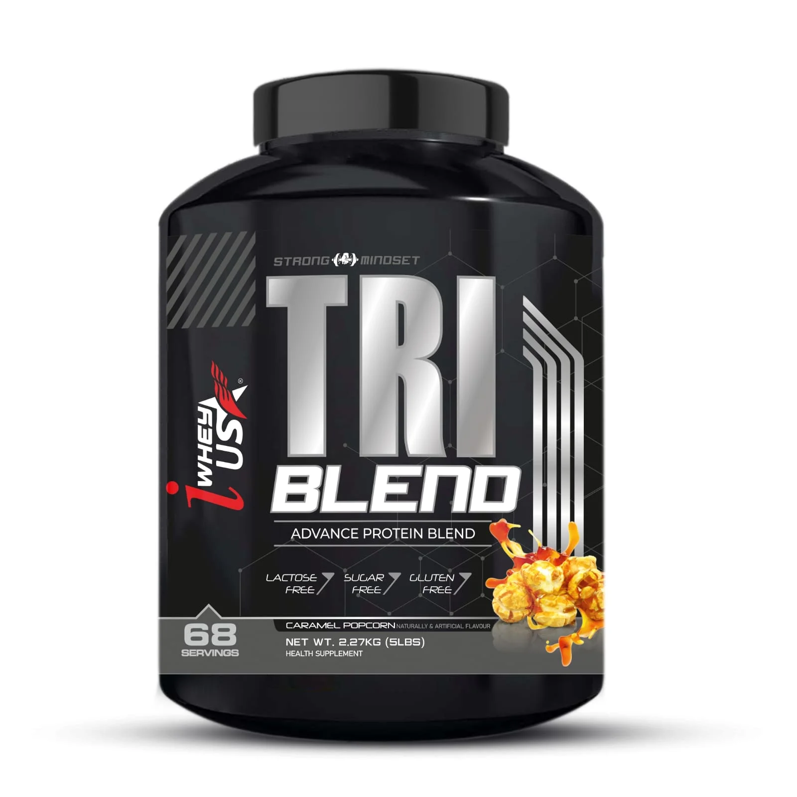 i whey usa tri blend protein caramel popcorn 5lbs