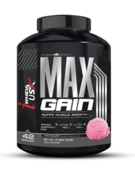 I WHEY USA MAX GAIN Mass Gainer Strawberry 6lb