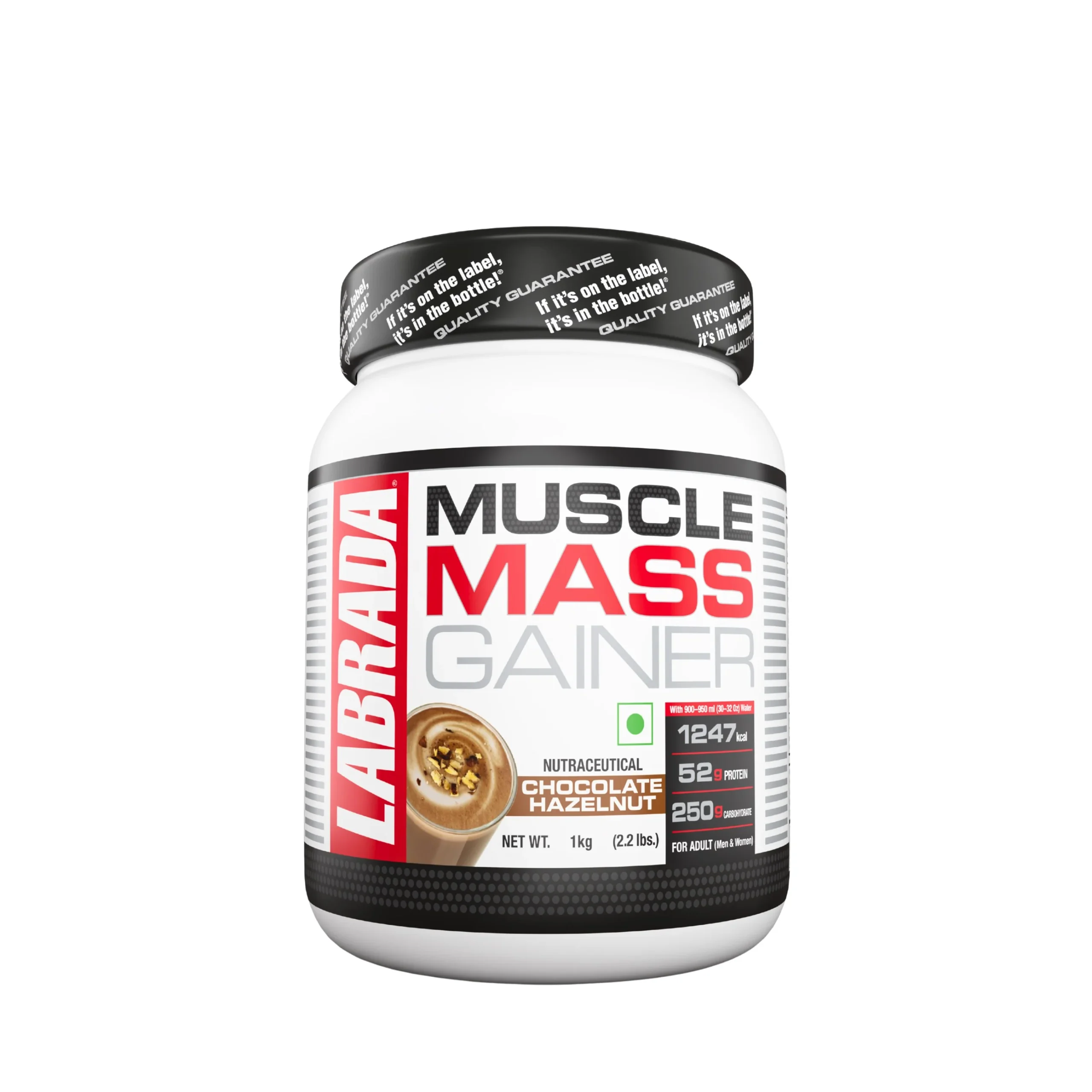 labrada muscle mass gainer chocolate hazelnut 1kg