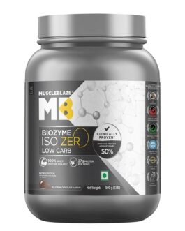 MuscleBlaze Biozyme Iso-Zero Low Carb Ice Cream Chocolate • 500 g
