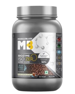 MuscleBlaze Biozyme Iso-Zero Low Carb Blue Tokai Cafe Latte • 1 kg