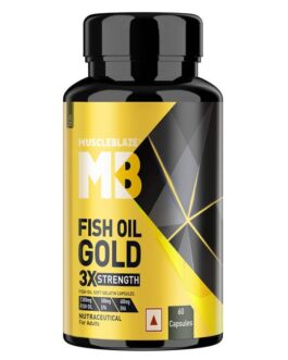 MuscleBlaze Omega 3 Fish Oil Gold 3x Triple Strength (EPA & DHA) 60 capsules