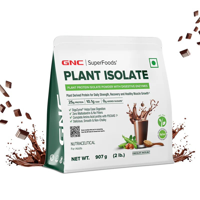 GNC Superfood Plant isolate 25g Plant Protein Blend | Pea + Brown Rice | Complete Amino Profile | Clean & Easy Digestion 2 lbs | Chocolate auto draft