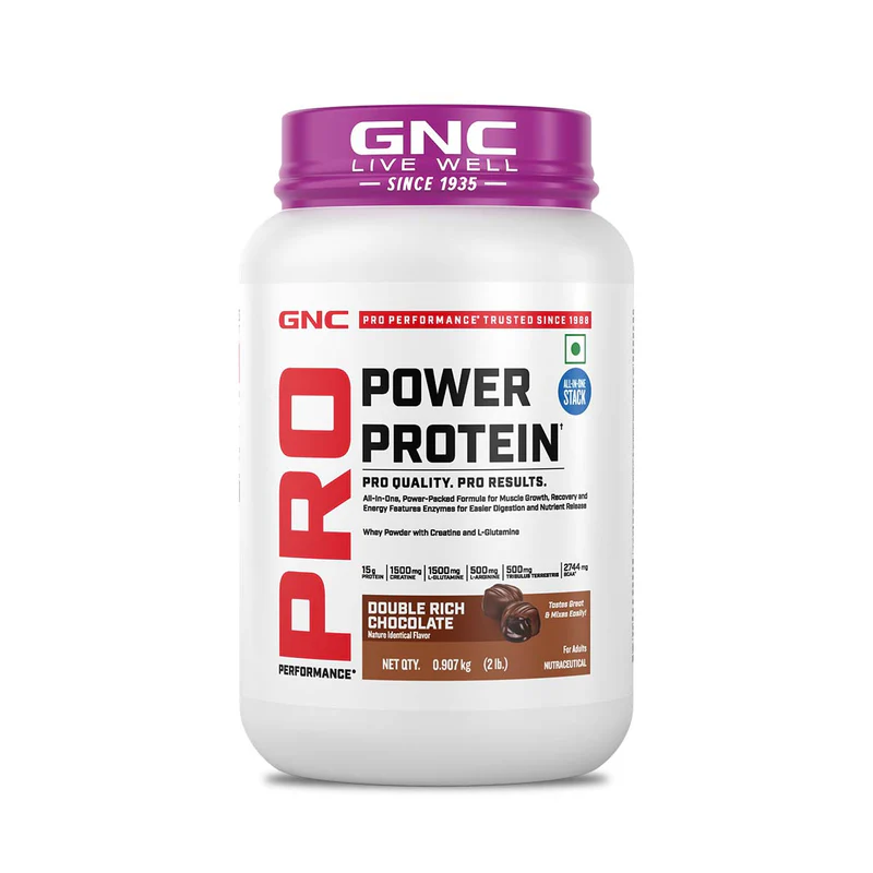 gnc pro performance power protein 6 in 1 stack for increased strength, recovery & muscle mass double rich chocolate | 2 lbs