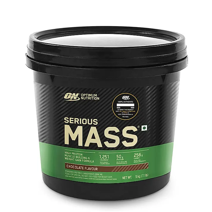 Optimum Nutrition Serious Mass Weight Gainer - Chocolate flavour - 5KG optimum nutrition serious mass weight gainer chocolate flavour 5kg
