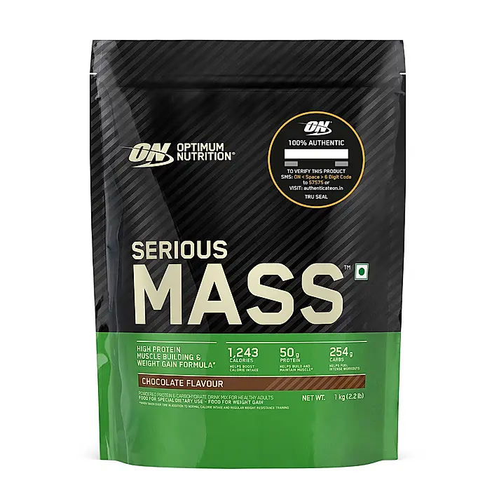 Optimum Nutrition Serious Mass Weight Gainer | 1 kg (2.2 lbs) | Chocolate optimum nutrition serious mass weight gainer | 1 kg (2.2 lbs) | chocolate