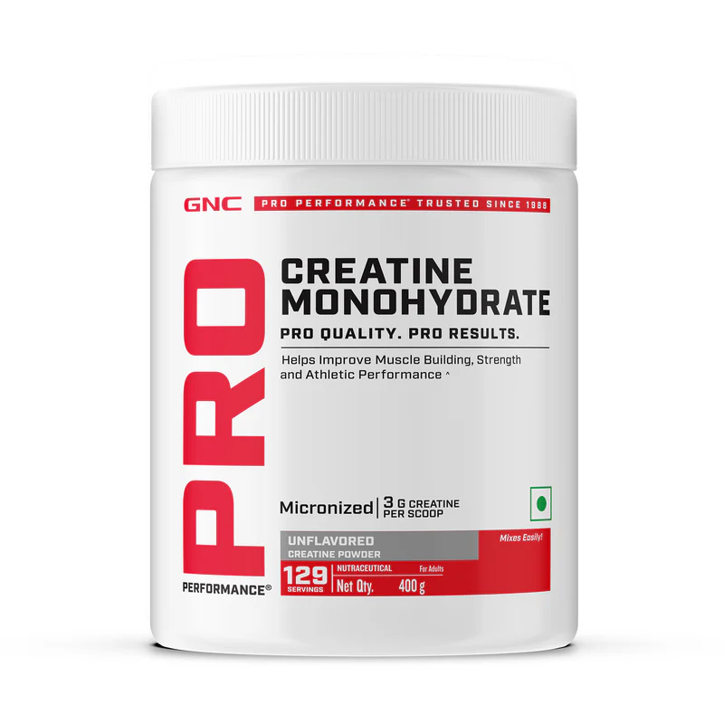 gnc pro performance creatine monohydrate powerful muscle pump for intense workout 400 gms | unflavoured