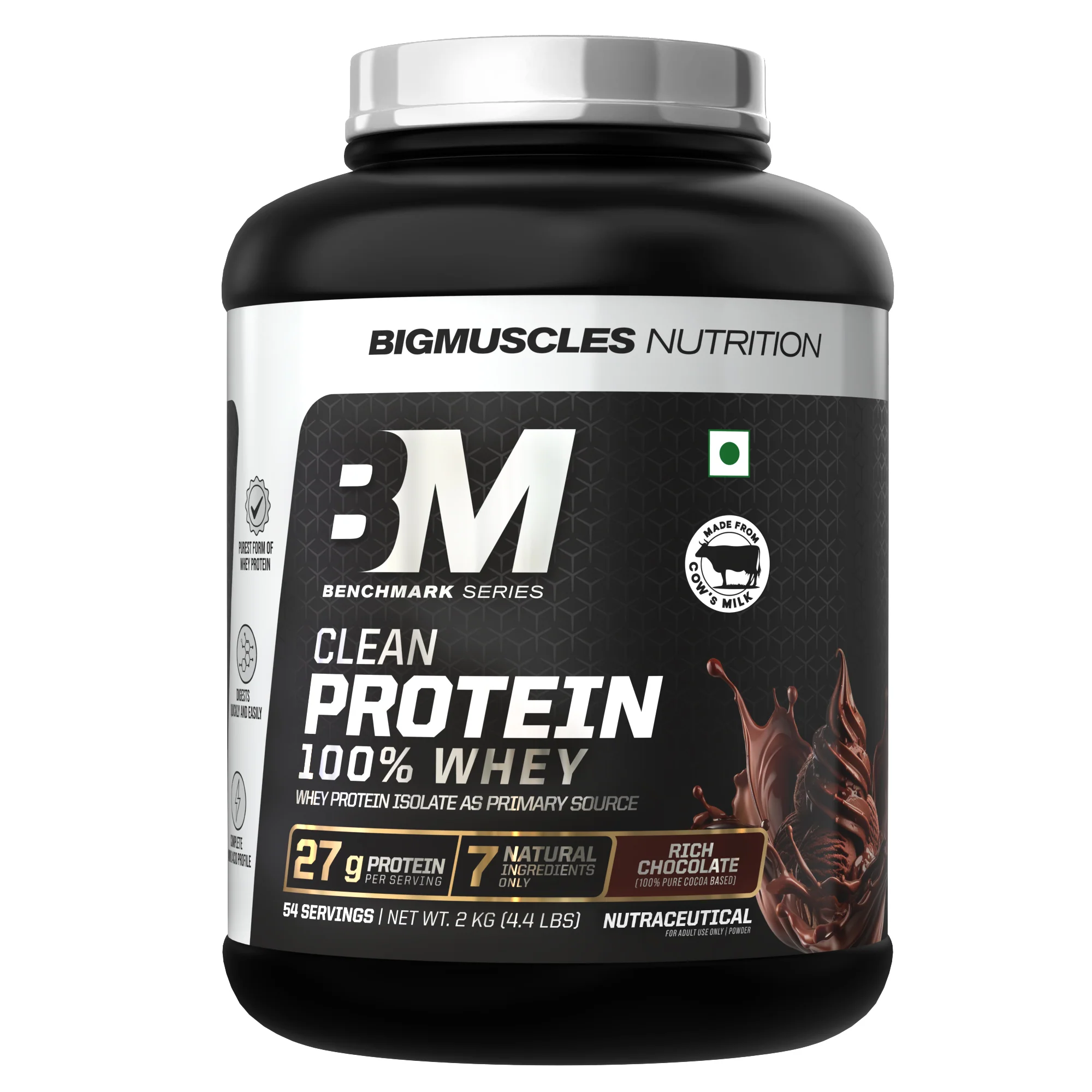 bigmuscles clean protein | 100% whey rich chocolate 2kg