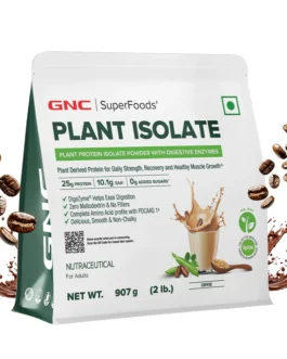 GNC Superfood Plant isolate 25g Plant Protein Blend | Pea + Brown Rice | Complete Amino Profile | Clean & Easy Digestion 2 lbs | Coffee