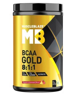 MuscleBlaze BCAA Gold 8:1:1 Amino Acids Supplements Raspberry Lemonade • 30 Servings • 450 g