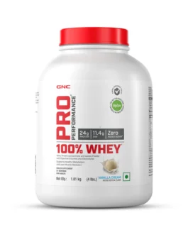 GNC 100% Whey Protein Faster Recovery & Lean Muscle Gains 4 lbs | Vanilla Cream (51 serves)