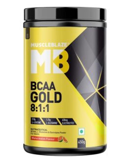 MuscleBlaze BCAA Gold 8:1:1 Amino Acids Supplements Watermelon • 60 Servings • 450 g
