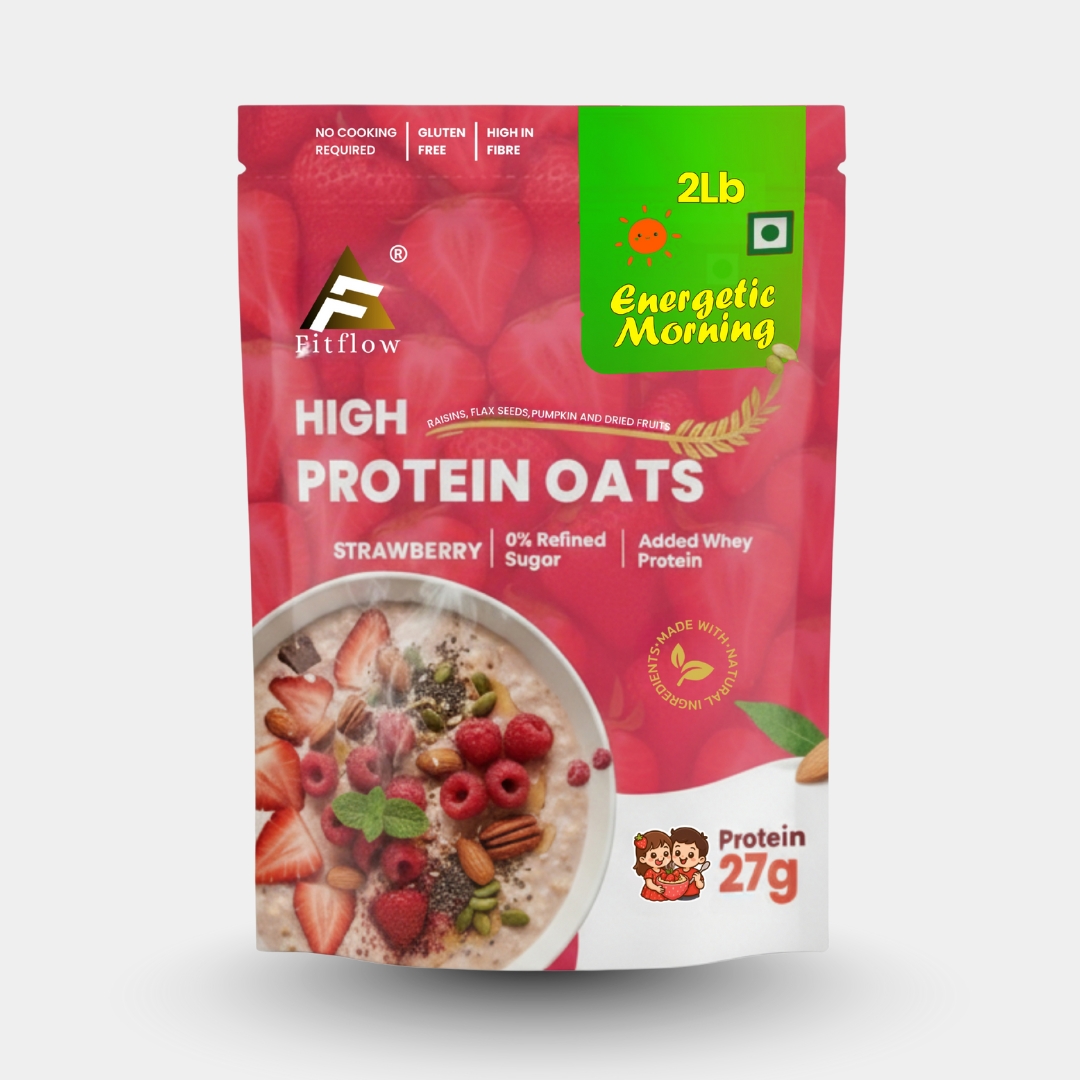 Fitflow High Protein Oats Strawberry | 27g Protein auto draft