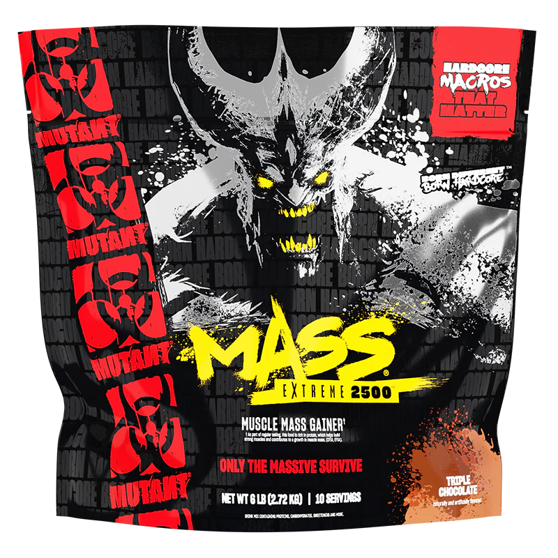 mutant mass extreme 2500 triple chocolate muscle mass gainer 6lb