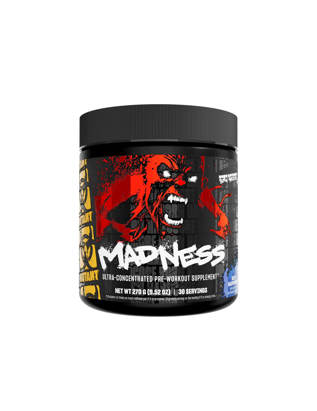 mutant madness ultra concentrated pre workout blue raspberry 270g