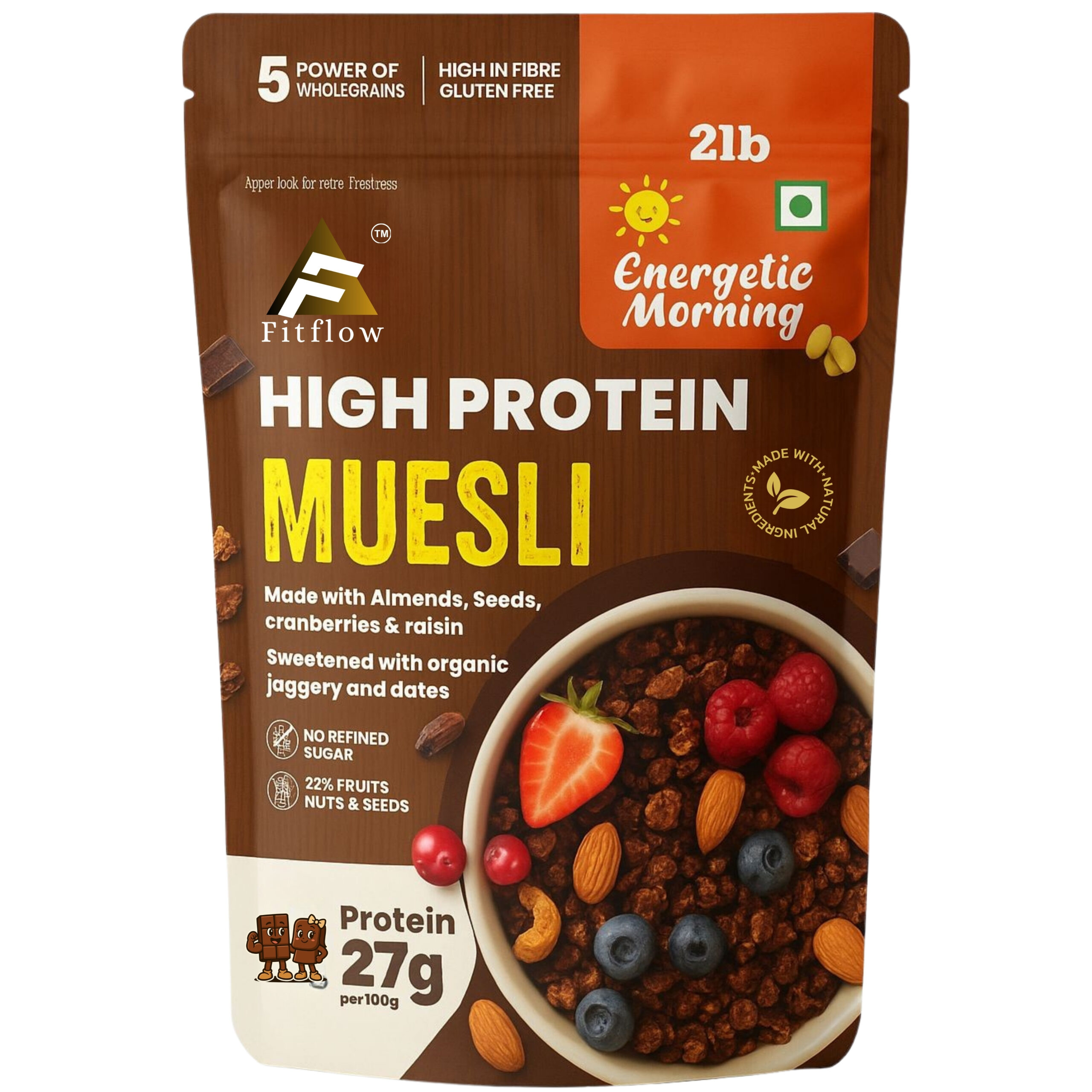 Fitflow High Protein Muesli | 27g Protein fitflow high protein muesli | 27g protein