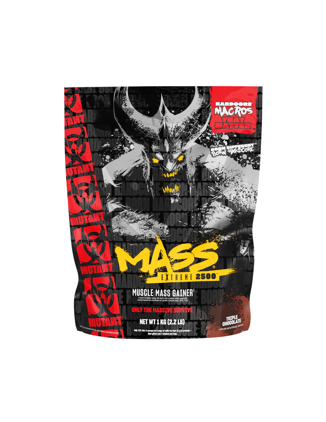mutant mass extreme 2500 muscle mass gainer triple chocolate 2.2lb