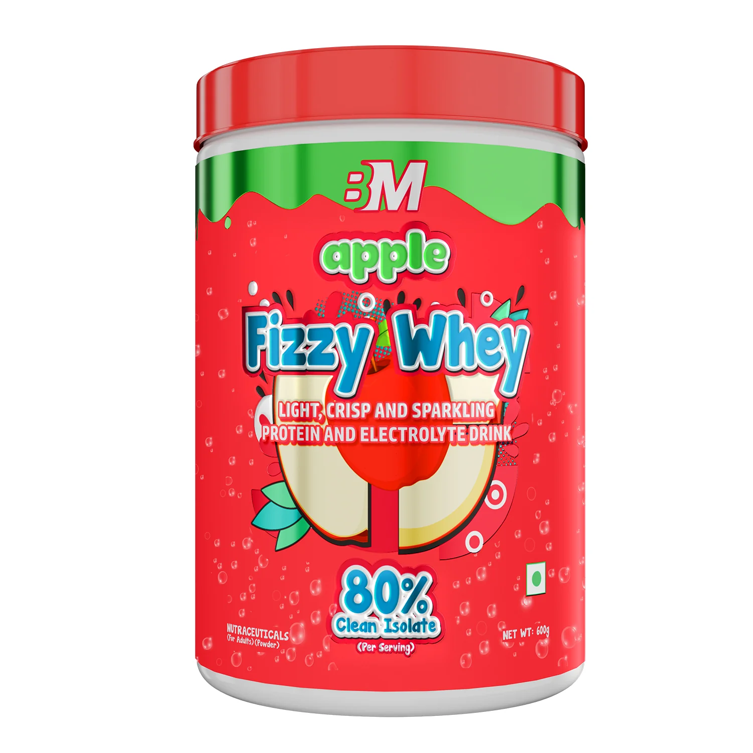 BigMuscles FIZZY WHEY APPLE 40 Scoops bigmuscles fizzy whey apple 40 scoops