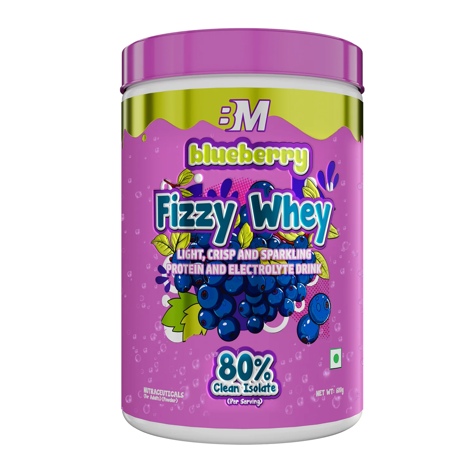 BigMuscles FIZZY WHEY BLUEBERRY 40 Scoops bigmuscles fizzy whey blueberry 40 scoops
