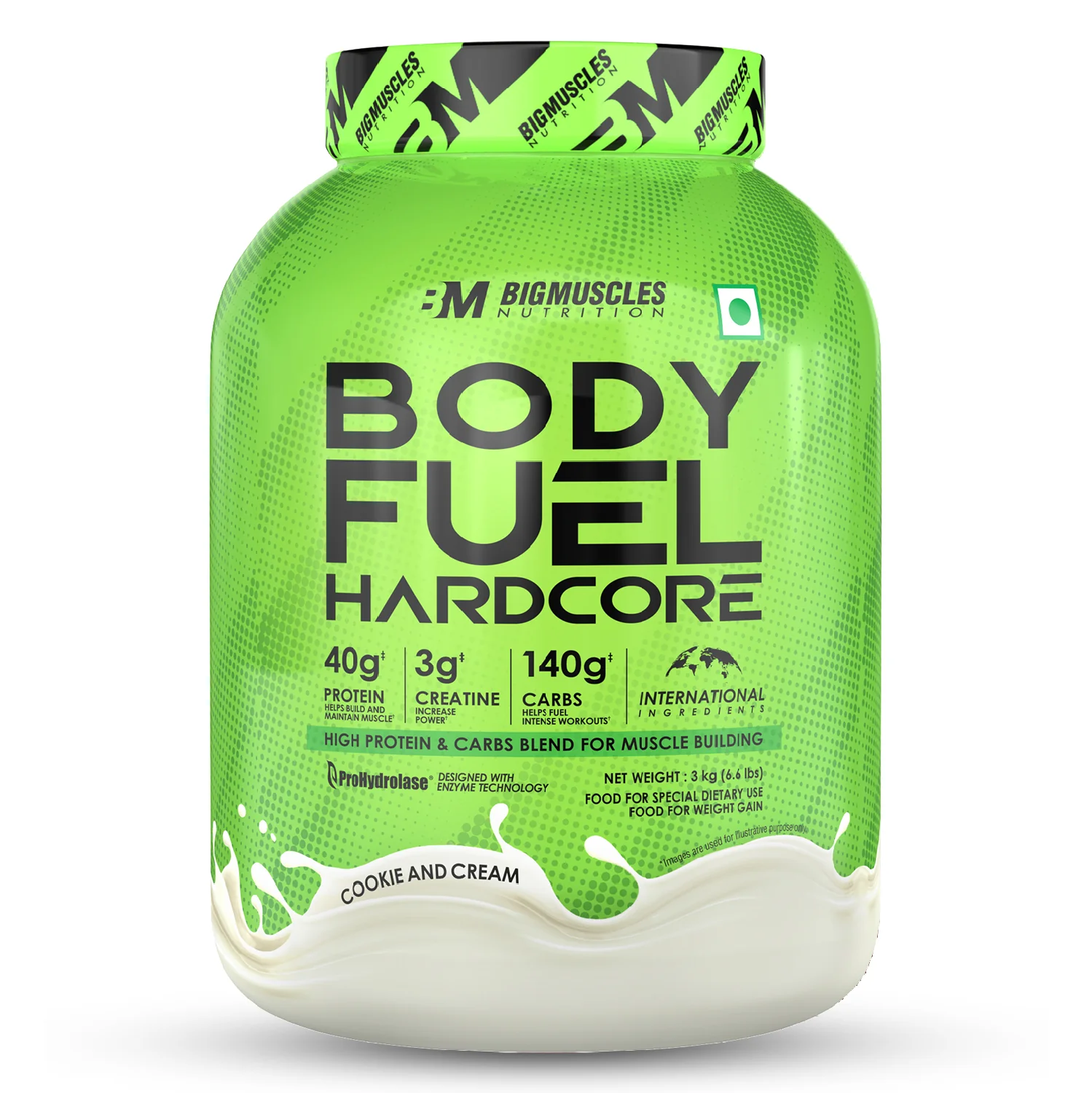 bigmuscles body fuel hardcore cookie & cream 3kg
