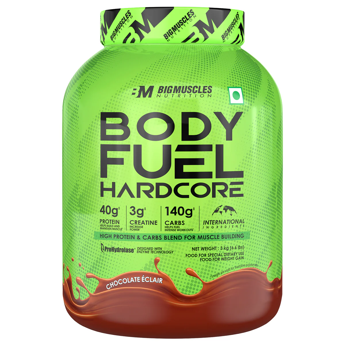 bigmuscles body fuel hardcore chocolate eclair 3kg