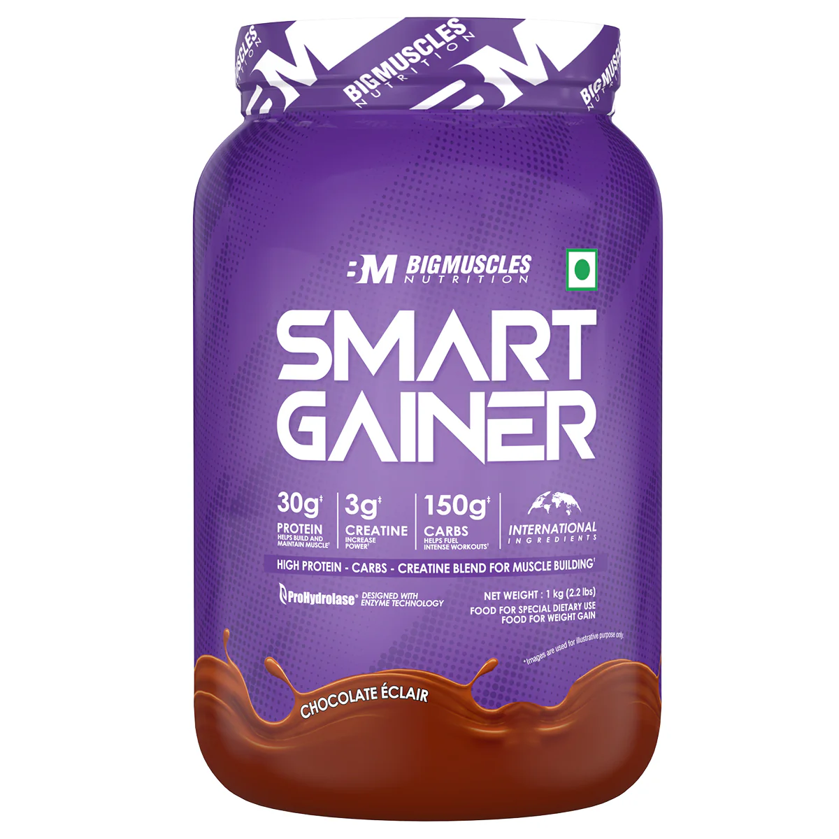 bigmuscles smart gainer chocolate eclair 1kg