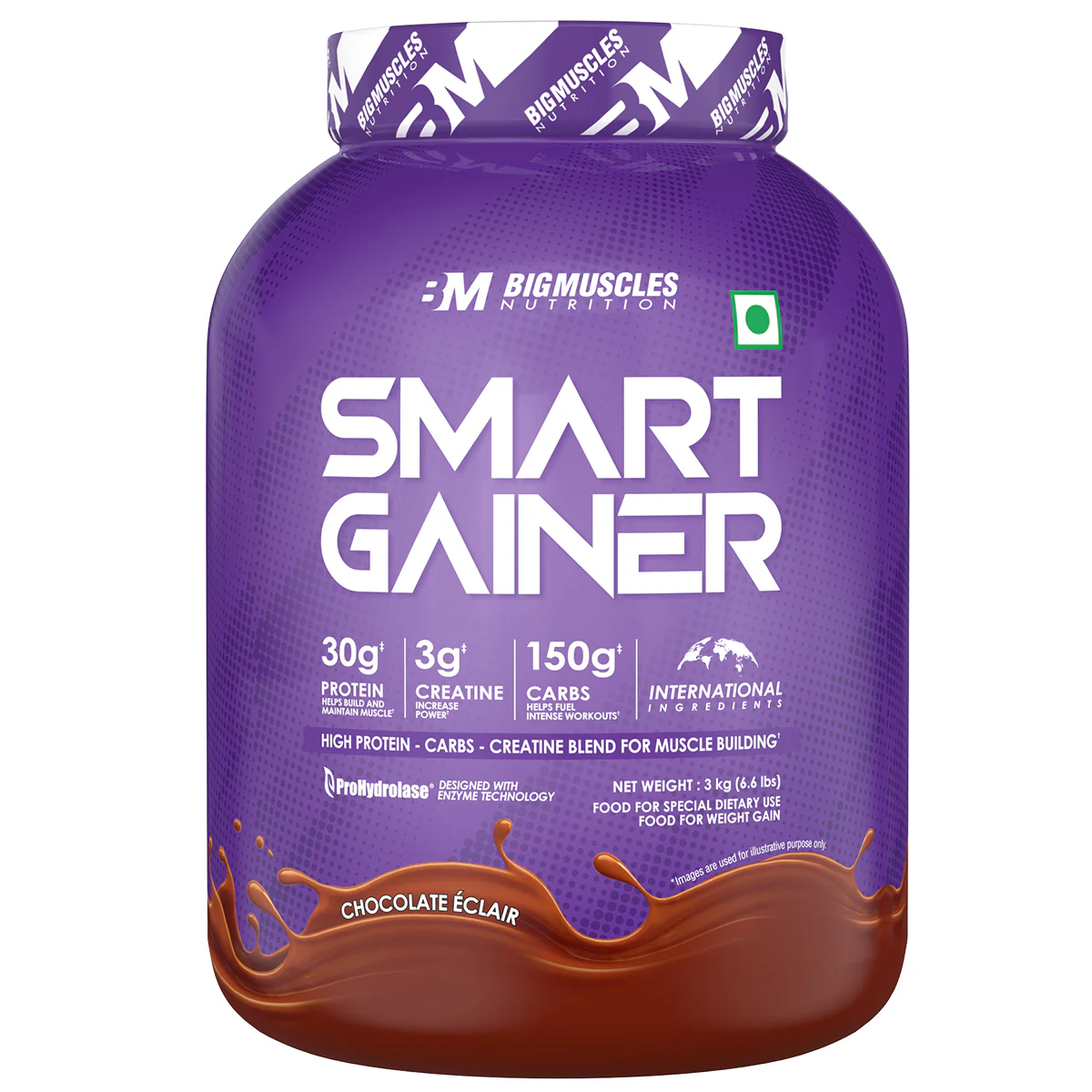 bigmuscles smart gainer chocolate eclair 3kg bigmuscles smart gainer chocolate eclair 3kg