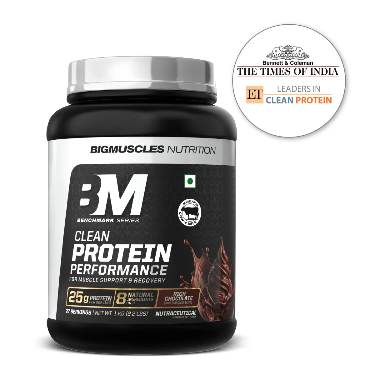 bigmuscles clean protein | performance whey rich chocolate 1kg
