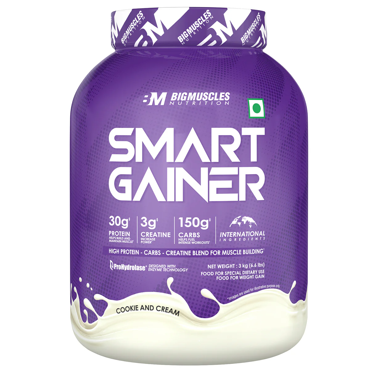bigmuscles smart gainer cookie & cream 3kg