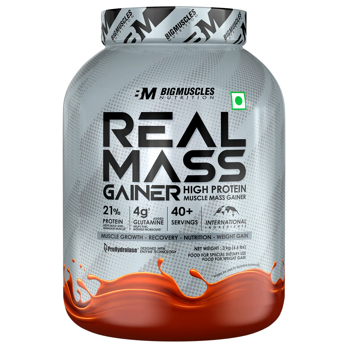 bigmuscles real mass gainer chocolate 3kg