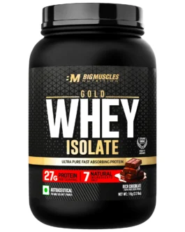BigMuscles Gold Whey Isolate | 27g Isolate Protein  Belgian Choclate 1kg