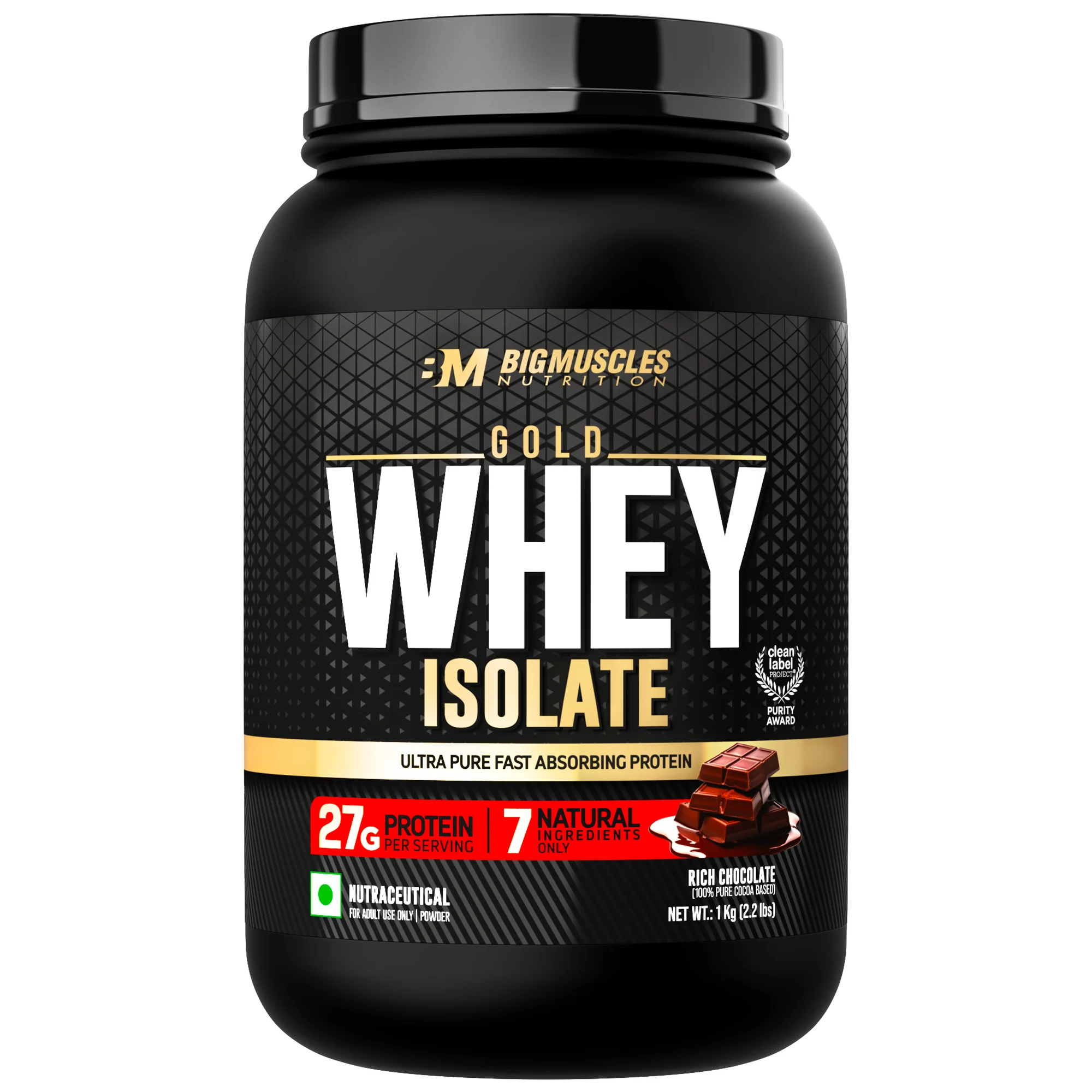 bigmuscles gold whey isolate | 27g isolate protein belgian choclate 1kg bigmuscles gold whey isolate | 27g isolate protein belgian choclate 1kg