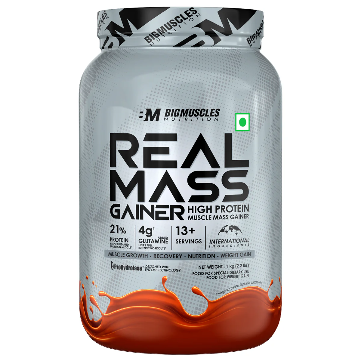 bigmuscles real mass gainer chocolate 1kg