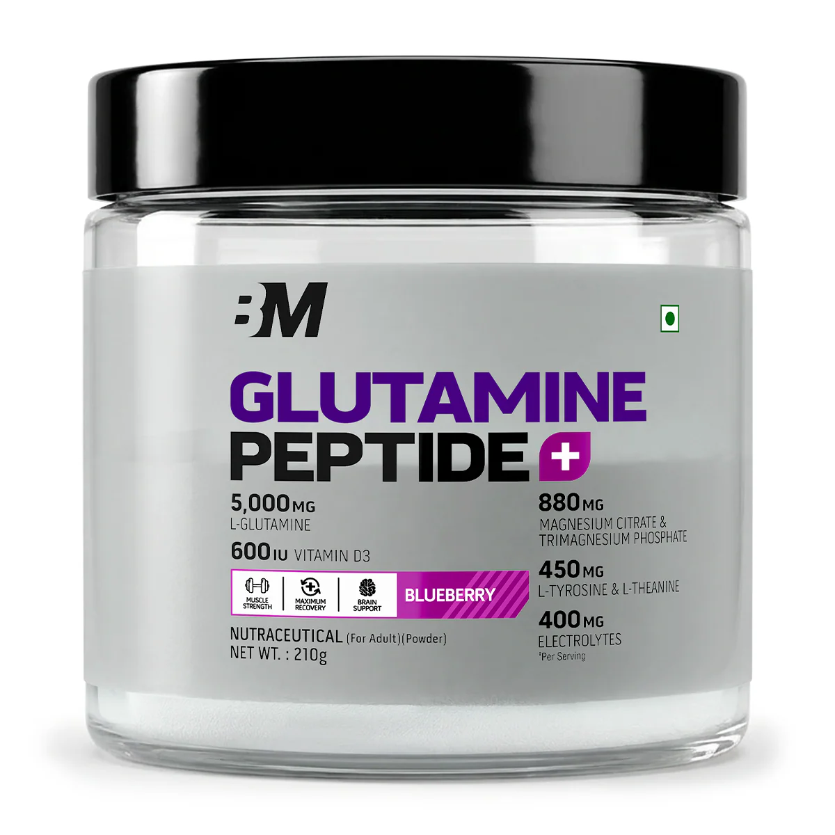 bigmuscles glutamine + peptides blueberry 210g bigmuscles glutamine + peptides blueberry 210g