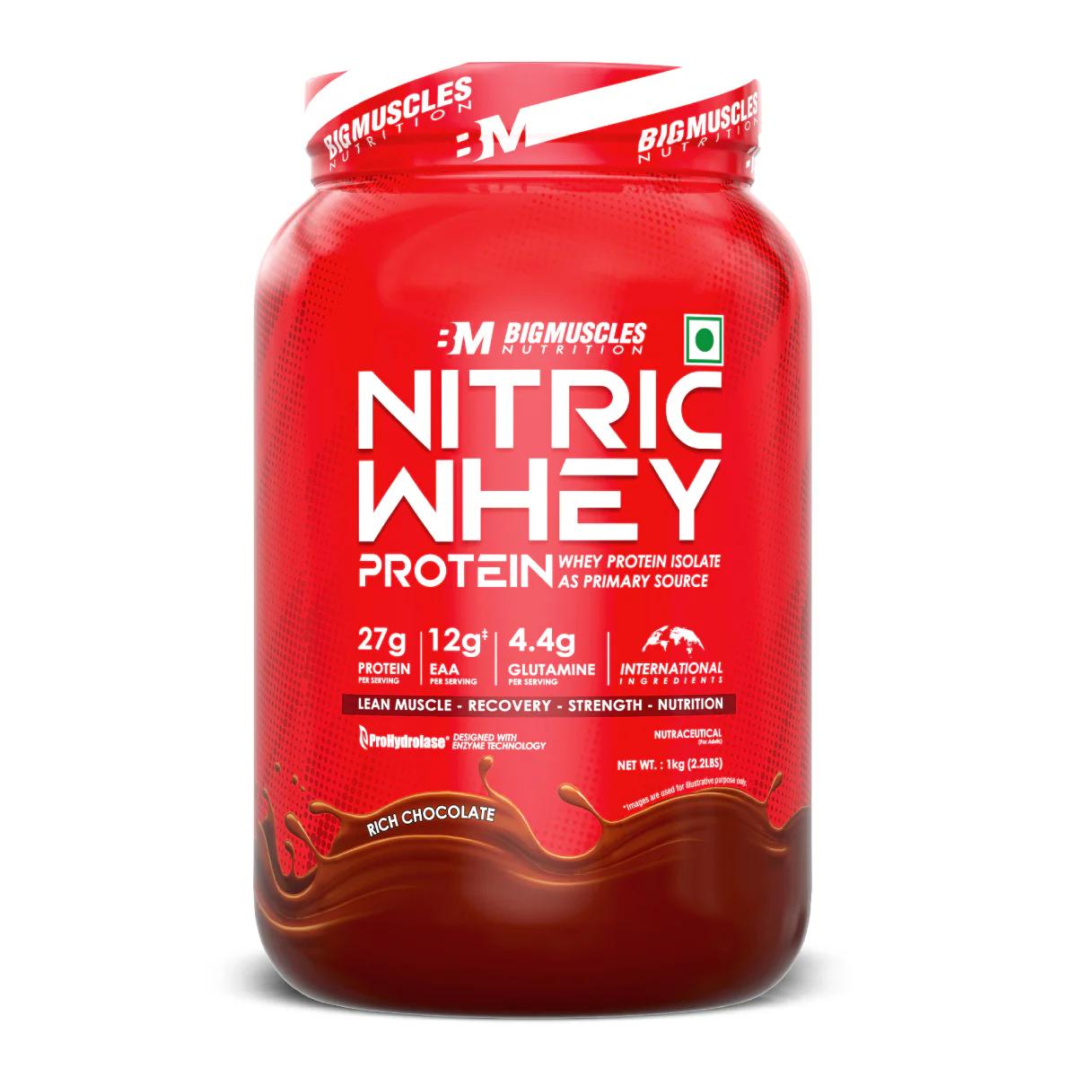 BigMuscles Nitric Whey Protein Rich Chocolate 1kg bigmuscles nitric whey protein rich chocolate 1kg