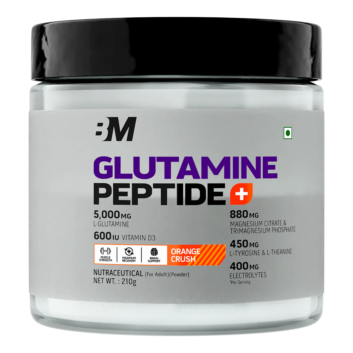 bigmuscles glutamine + peptides orange crush 210g bigmuscles glutamine + peptides orange crush 210g