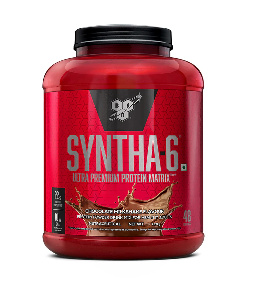 BSN Syntha 6 Protein Powder - 5 lbs, 2.27 kg (Chocolate Milkshake), Ultra Premium Protein Matrix (Whey Protein, Micellar Casein), for Muscle Recovery. bsn syntha 6 protein powder 5 lbs, 2.27 kg (chocolate milkshake), ultra premium protein matrix (whey protein, micellar casein), for muscle recovery.