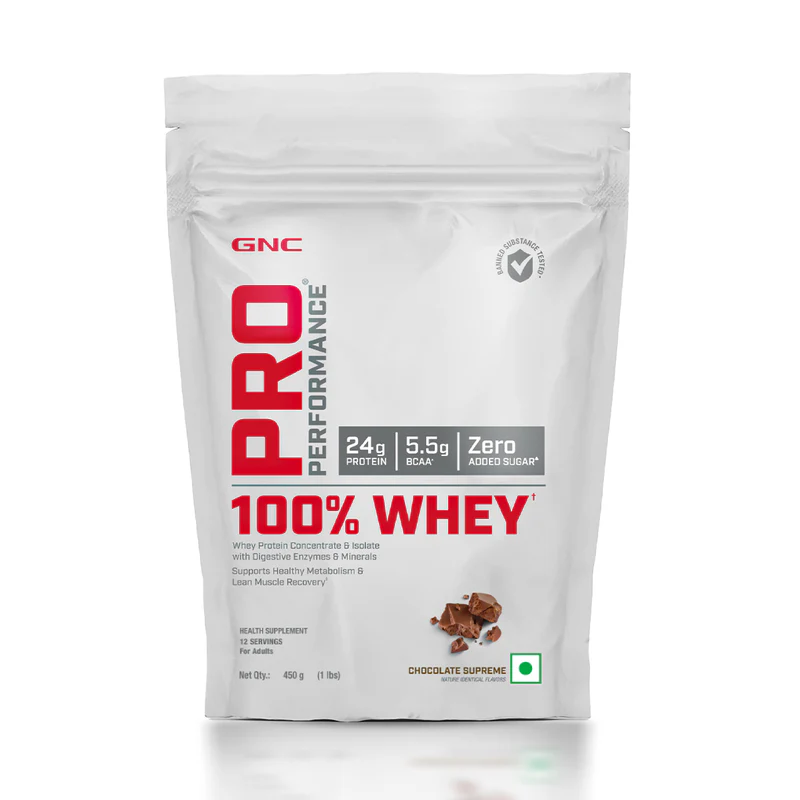 gnc 100% whey protein faster recovery & lean muscle gains 1 lbs | chocolate supreme (12 serves)