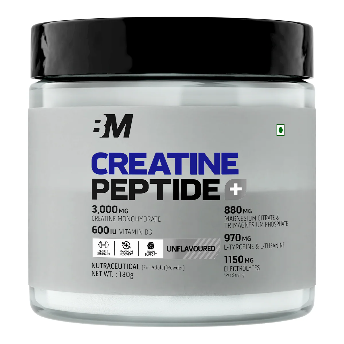 bigmuscles creatine + peptides unflavored 180g
