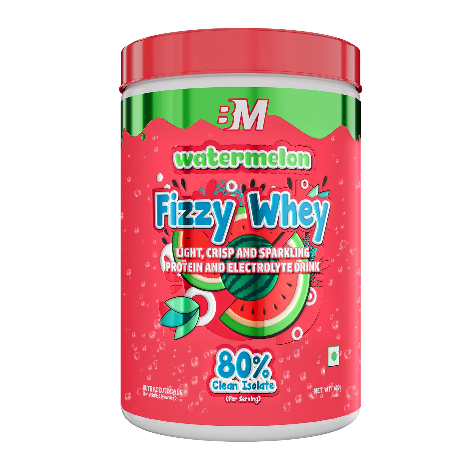 BigMuscles FIZZY WHEY WATERMELON 40 Scoops bigmuscles fizzy whey watermelon 40 scoops