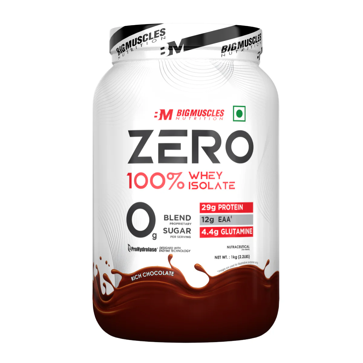 BigMuscles Zero Whey Protein Rich Chocolate 1kg bigmuscles zero whey protein rich chocolate 1kg