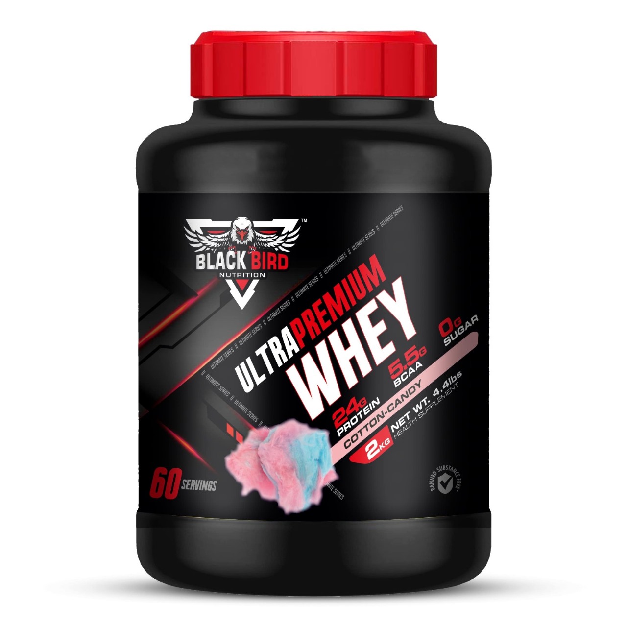 black bird ultra premium whey whey protein cotton candy 2kg