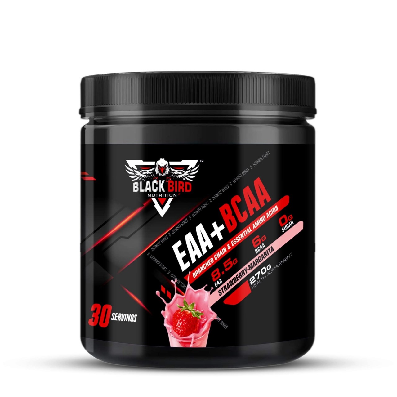 Black Bird EAA +BCAA Strawberry Margarita 270 GM black bird eaa +bcaa 270 gm