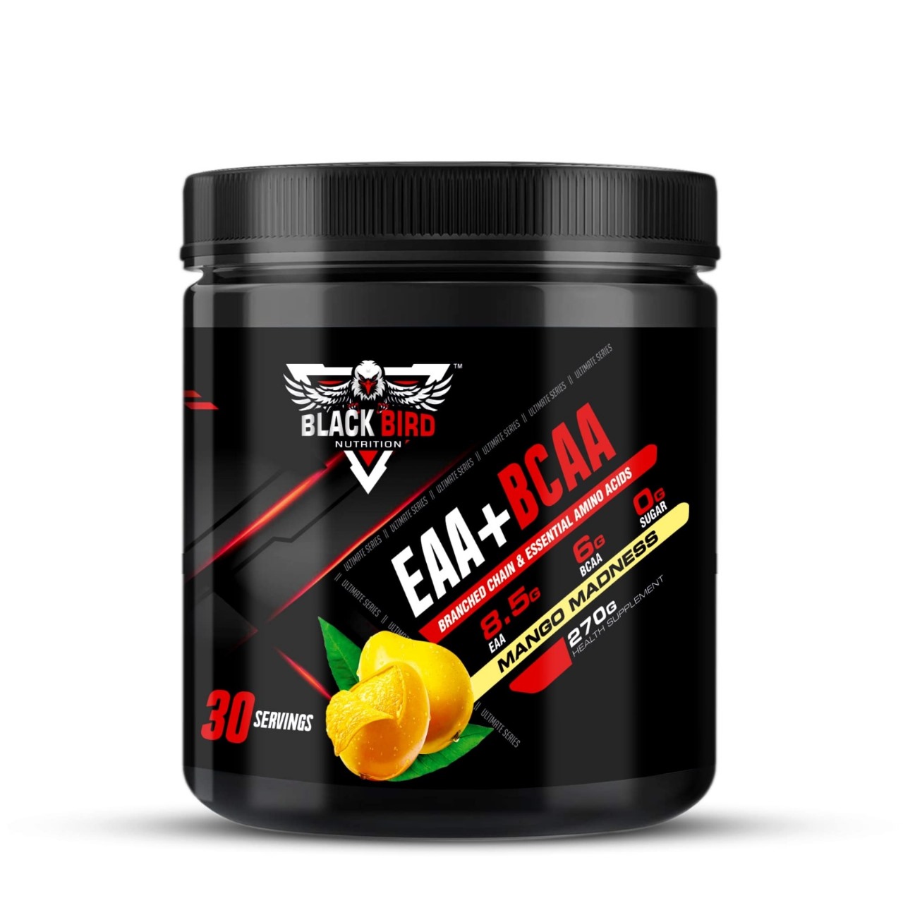 Black Bird EAA +BCAA Mango Madness 270 GM black bird eaa +bcaa mango madness 270 gm