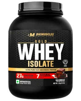 BigMuscles Gold Whey Isolate | 27g Isolate Protein  Belgian Choclate 2kg