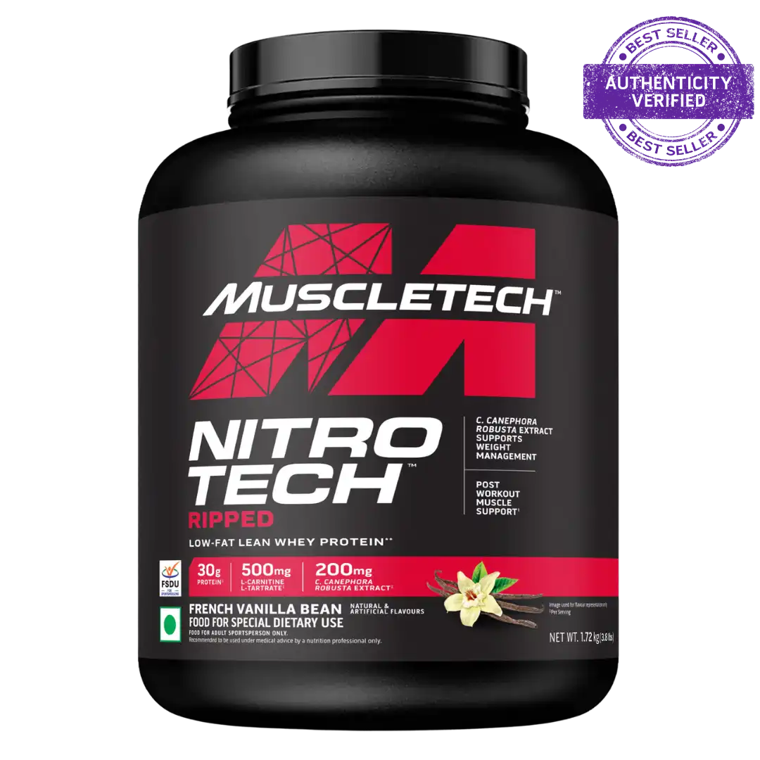 muscletech™ nitro tech™ ripped whey protein powder protein powder, weight management french vanila bean 1.72kg