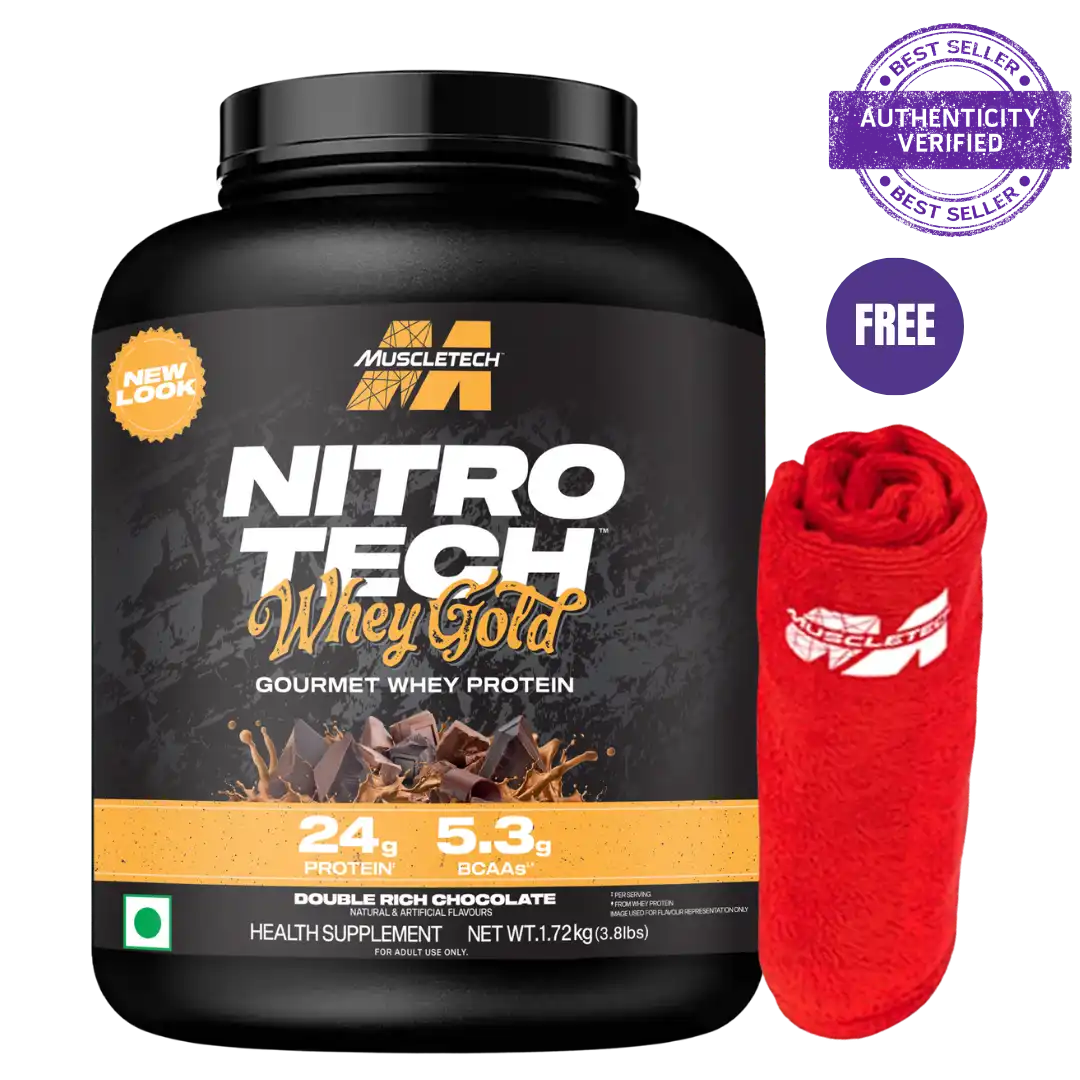 muscletech™ nitro tech™ whey gold protein powder double rich chocolate 1.72kg