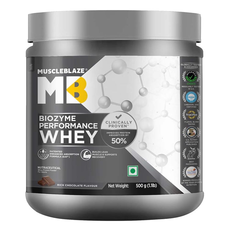 muscleblaze biozyme performance whey rich chocolate • 500 g